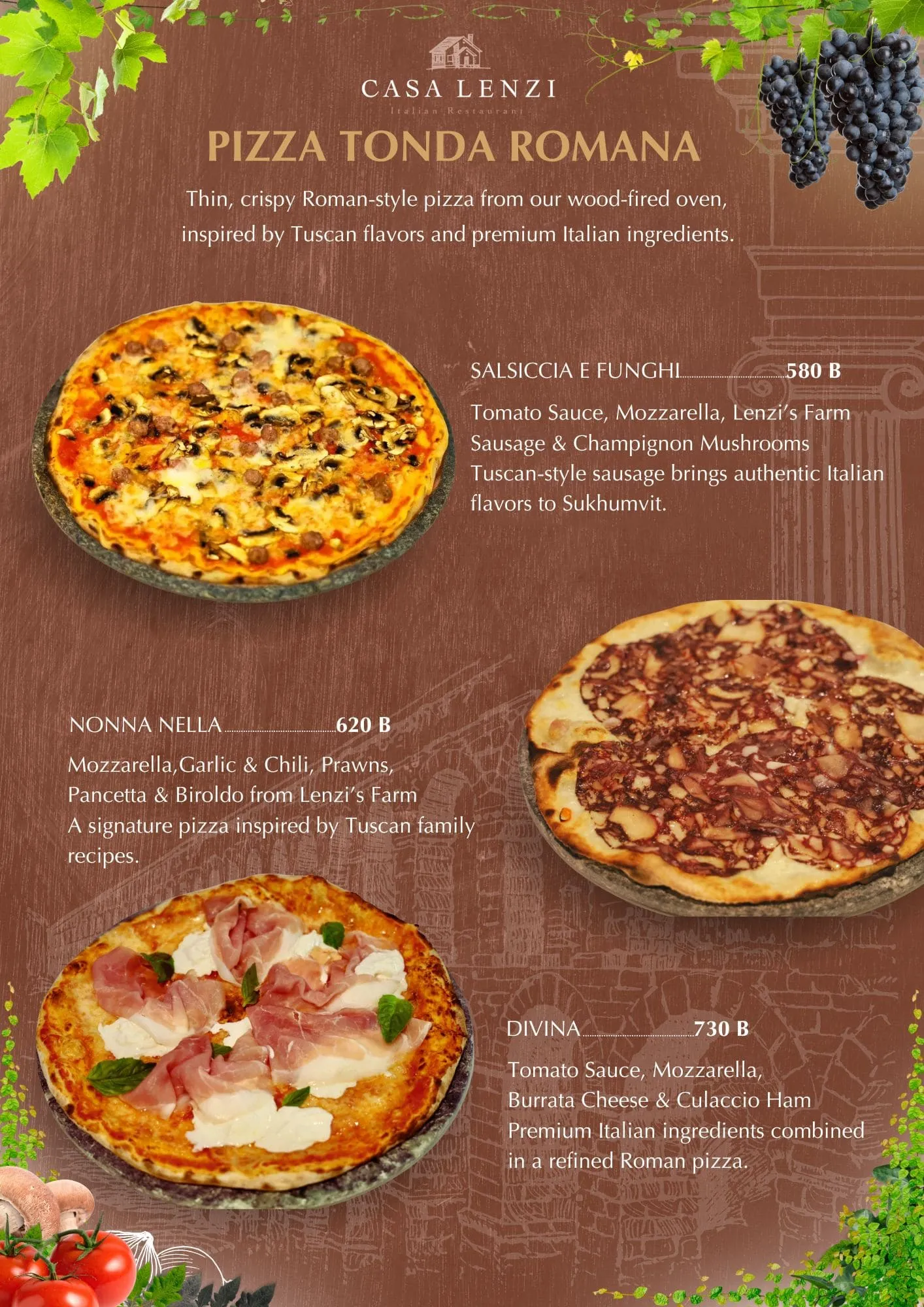 Authentic Italian wood-fired pizza at Casa Lenzi, Thonglor Bangkok