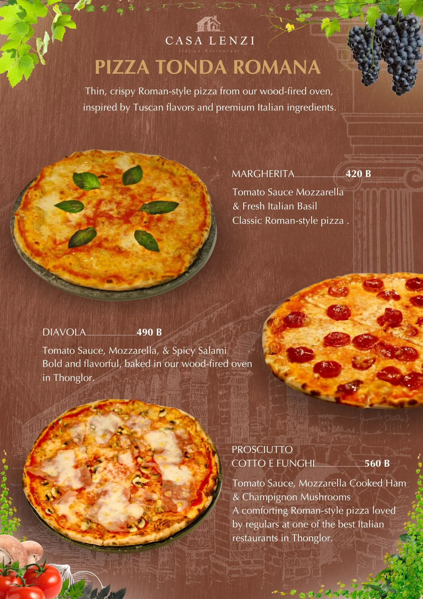 Authentic Italian wood-fired pizza at Casa Lenzi, Thonglor Bangkok