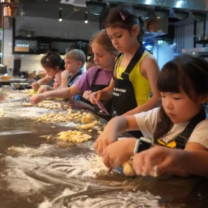 Kids baking class and etiquette workshop at Casa Lenzi restaurant